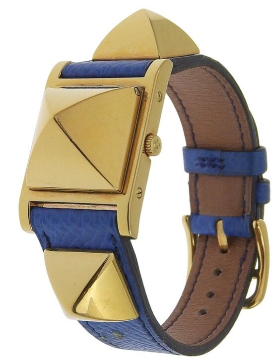 HERMES Medor Watches WhiteDial Plated Gold/leather Quartz Analog display Women main image 9